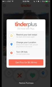 TinderPlus for the LOW LOW price of $9.99